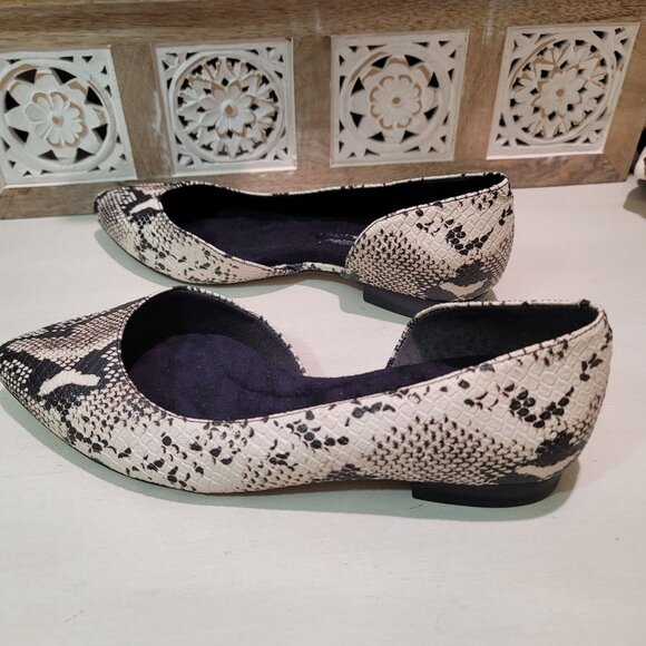 Walking Cradles Raya Snake Pointed Toe D'orsay Flats Slip on Shoes Sz 7WW Work - Picture 5 of 11